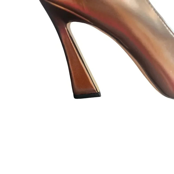 NWOB Nine West Trendz 3 Pump Heel Size 6M Rose Gold Pointed Toe Slip On Women's - Picture 7 of 12